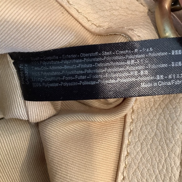 Anthropologie “Amalia” Cream Handbag with Wooden Handles - Picture 4 of 8